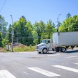 truck waiting at a stop light