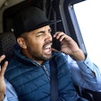 truck driver angry on the phone