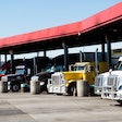 trucks at a fuel island