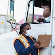 truck driver in a mask