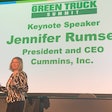 Cummins President and CEO Jennifer Rumsey speaking at Green Truck Summit