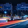 traffic moving at night